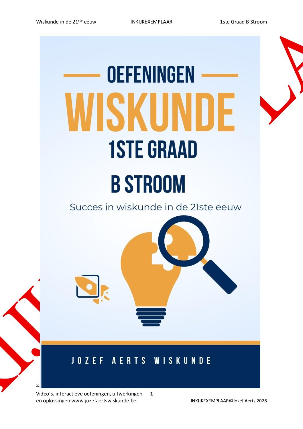 Eerste graad B-stroom Eerste pagina van Eerste graad B-stroom