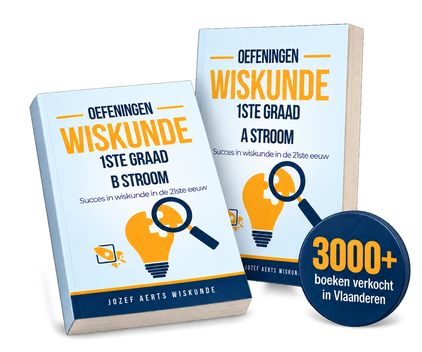 3000+ verkochte wiskunde oefenboeken in Vlaanderen van Jozef Aerts, met boeken voor de A- en B-stroom